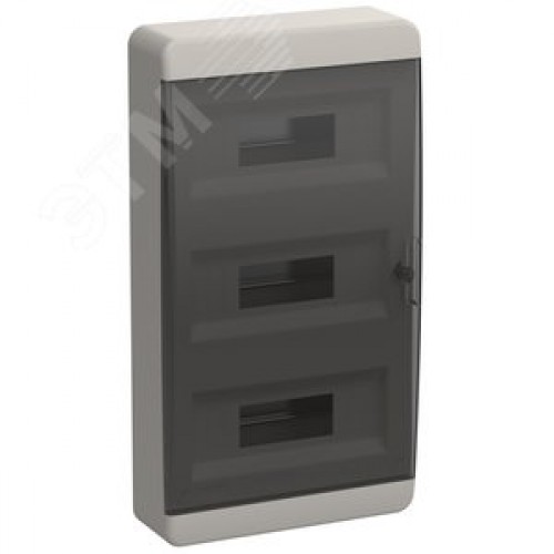 Корпус пластиковый навесной на 36 модулей ЩРН-П-36 IP41 TEKFOR черная прозрачная дверь