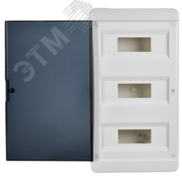 Корпус пластиковый навесной на 36 модулей ЩРН-П-36 IP41 TEKFOR черная прозрачная дверь