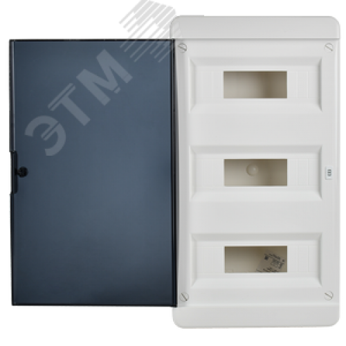 Корпус пластиковый навесной на 36 модулей ЩРН-П-36 IP41 TEKFOR черная прозрачная дверь