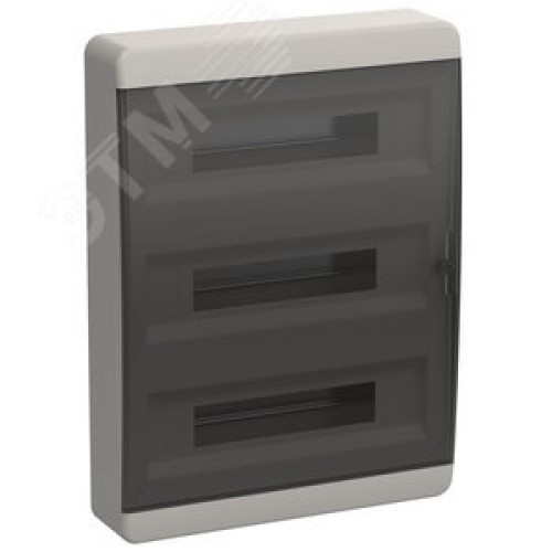 Корпус пластиковый навесной на 54 модуля ЩРН-П-54 IP41 TEKFOR черная прозрачная дверь