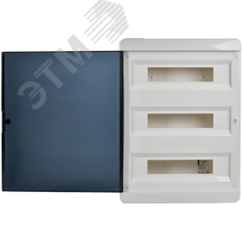 Корпус пластиковый навесной на 54 модуля ЩРН-П-54 IP41 TEKFOR черная прозрачная дверь