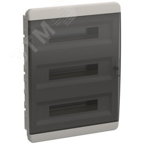 Корпус пластиковый встраиваемый на 54 модуля ЩРВ-П-54 IP41 TEKFOR черная прозрачная дверь