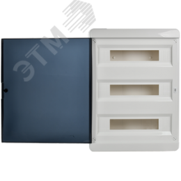 Корпус пластиковый встраиваемый на 54 модуля ЩРВ-П-54 IP41 TEKFOR черная прозрачная дверь