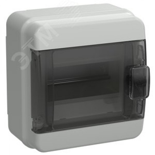 Корпус пластиковый навесной на 6 модулей КМПн-6 IP65 TEKFOR черная прозрачная дверь