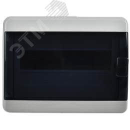 Корпус пластиковый навесной на 12 модулей КМПн-12 IP65 TEKFOR черная прозрачная дверь