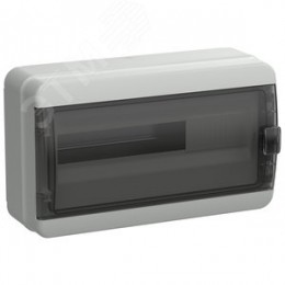 Корпус пластиковый навесной на 18 модулей КМПн-18 IP65 TEKFOR черная прозрачная дверь