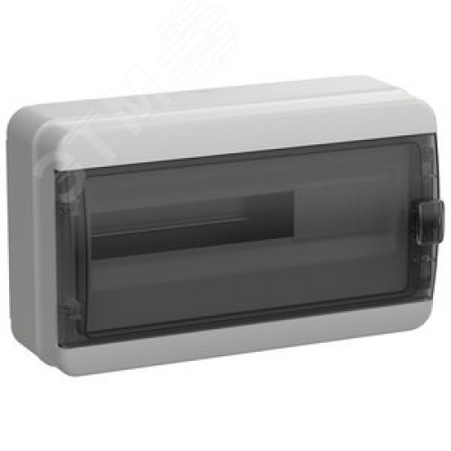 Корпус пластиковый навесной на 18 модулей КМПн-18 IP65 TEKFOR черная прозрачная дверь