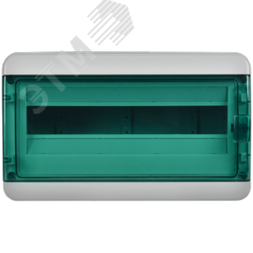 Корпус пластиковый навесной на 18 модулей КМПн-18 IP65 TEKFOR зеленая прозрачная дверь