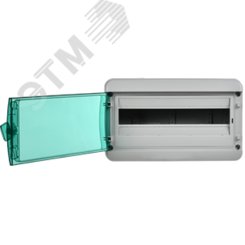 Корпус пластиковый навесной на 18 модулей КМПн-18 IP65 TEKFOR зеленая прозрачная дверь