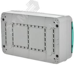 Корпус пластиковый навесной на 18 модулей КМПн-18 IP65 TEKFOR зеленая прозрачная дверь