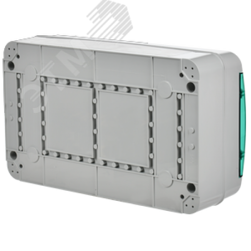 Корпус пластиковый навесной на 18 модулей КМПн-18 IP65 TEKFOR зеленая прозрачная дверь