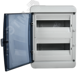 Корпус пластиковый навесной на 24 модуля КМПн-24 IP65 TEKFOR черная прозрачная дверь