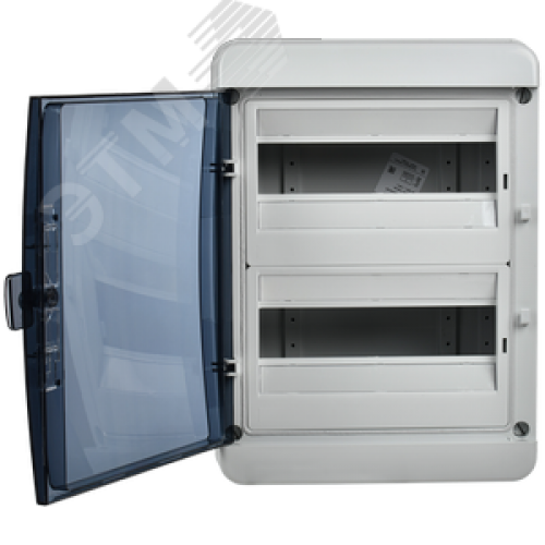 Корпус пластиковый навесной на 24 модуля КМПн-24 IP65 TEKFOR черная прозрачная дверь