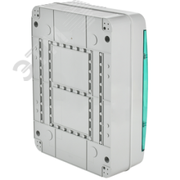 Корпус пластиковый навесной на 24 модуля КМПн-24 IP65 TEKFOR зеленая прозрачная дверь