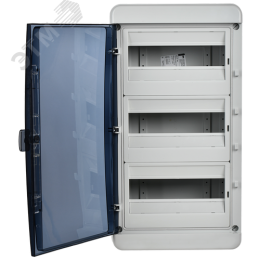 Корпус пластиковый навесной на 36 модулей КМПн-36 IP65 TEKFOR черная прозрачная дверь