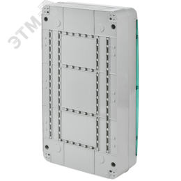 Корпус пластиковый навесной на 36 модулей КМПн-36 IP65 TEKFOR зеленая прозрачная дверь