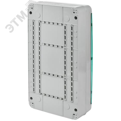 Корпус пластиковый навесной на 36 модулей КМПн-36 IP65 TEKFOR зеленая прозрачная дверь