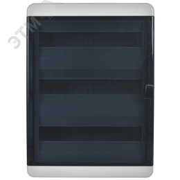 Корпус пластиковый навесной на 54 модуля КМПн-54 IP65 TEKFOR черная прозрачная дверь