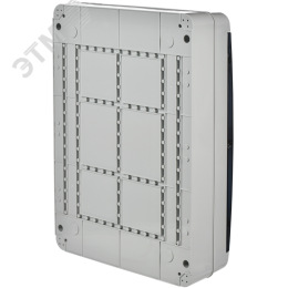 Корпус пластиковый навесной на 54 модуля КМПн-54 IP65 TEKFOR черная прозрачная дверь