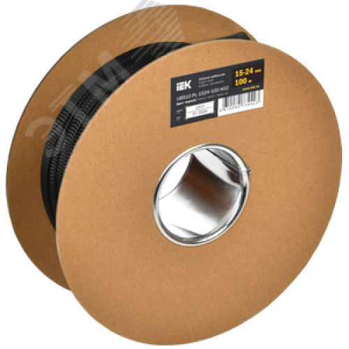 Оплетка кабельная 15-24мм полиэстер 100м черная IEK