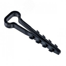 Дюбель-хомут 5х10мм для плоского кабеля нейлон черный (25шт/упак) IEK