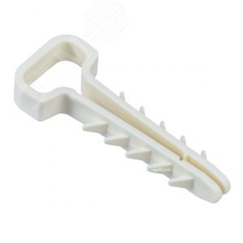 Дюбель-хомут 6х12мм для плоского кабеля нейлон белый (100шт/упак) IEK