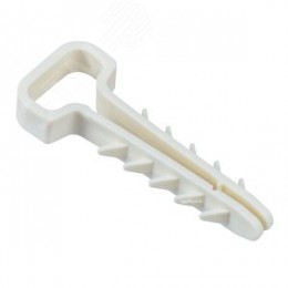 Дюбель-хомут 6х14мм для плоского кабеля нейлон белый (25шт/упак) IEK