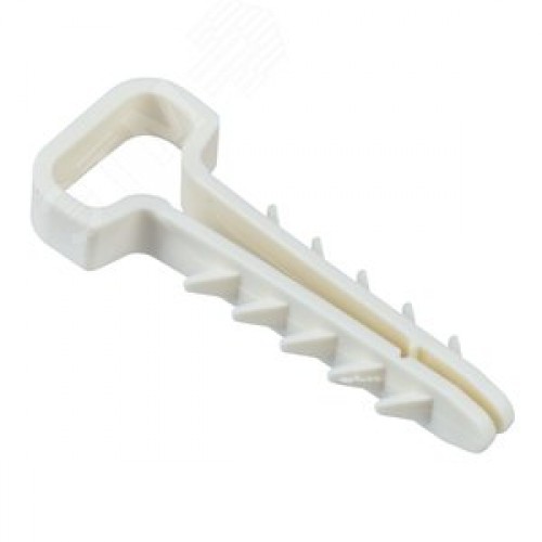 Дюбель-хомут 6х14мм для плоского кабеля нейлон белый (25шт/упак) IEK