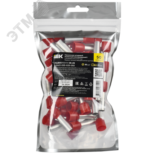Наконечник НШВИ 35-25 темно-красный (50шт/упак) IEK