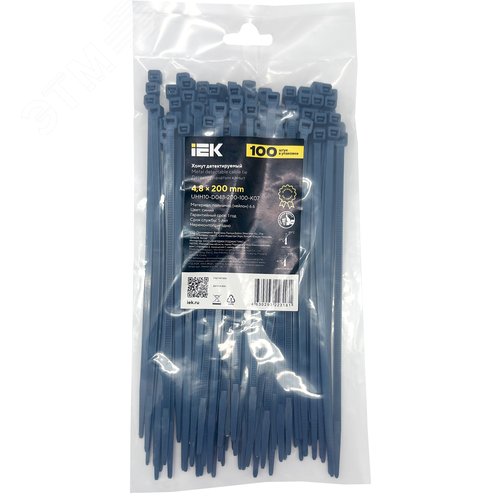 Хомут P6.6 детектируемый синий 4.8х200мм 100шт/упак IEK