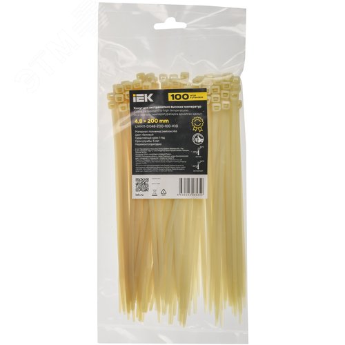 Хомут P4.6 для экстремально высоких температур бежевый 4.8х200мм 100шт/упак IEK