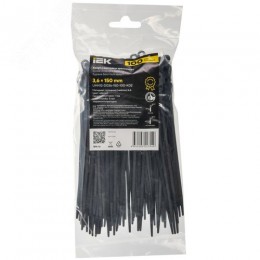 Хомут P6.6 с винтовым креплением черный 3.6х150мм 100шт/упак IEK