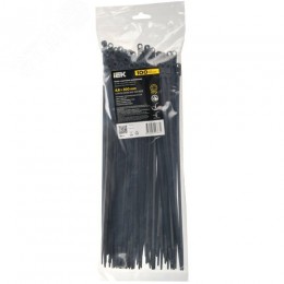 Хомут P6.6 с винтовым креплением черный 4.8х300мм 100шт/упак IEK