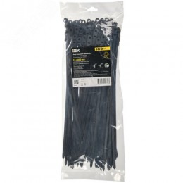 Хомут P6.6 с винтовым креплением черный 7.6х400мм 100шт/упак IEK