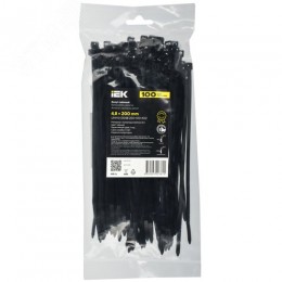 Хомут P6.6 съемный черный 4.8х200мм 100шт/упак IEK