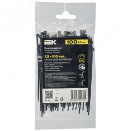 Хомут P6.6 стандартный черный 2.5х100мм 100шт/упак IEK
