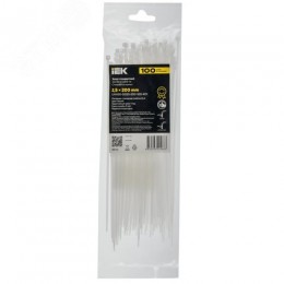 Хомут P6.6 стандартный белый 2.5х200мм 100шт/упак IEK