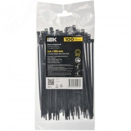 Хомут P6.6 стандартный черный 3.6х150мм 100шт/упак IEK