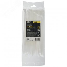 Хомут P6.6 стандартный белый 3.6х200мм 100шт/упак IEK