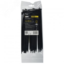 Хомут P6.6 стандартный черный 3.6х200мм 100шт/упак IEK