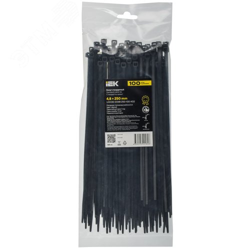 Хомут P6.6 стандартный черный 4.8х250мм 100шт/упак IEK