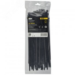 Хомут P6.6 стандартный черный 7.6х300мм 100шт/упак IEK