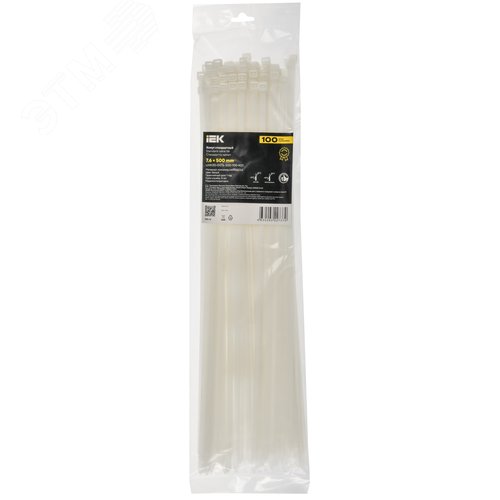 Хомут P6.6 стандартный белый 7.6х500мм 100шт/упак IEK