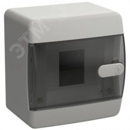 Корпус пластиковый навесной на 4 модуля ЩРН-П-4 IP41 UNION Compact черная прозрачная дверь