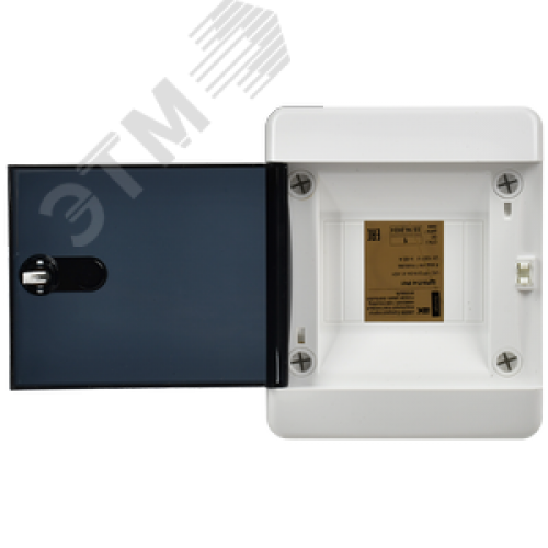 Корпус пластиковый навесной на 4 модуля ЩРН-П-4 IP41 UNION Compact черная прозрачная дверь