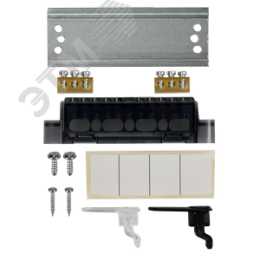 Корпус пластиковый навесной на 4 модуля ЩРН-П-4 IP41 UNION Compact черная прозрачная дверь