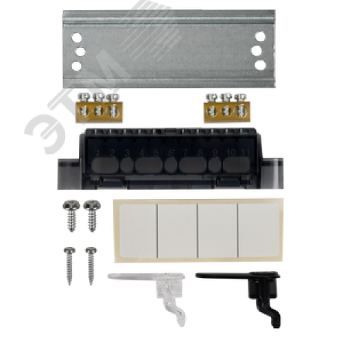 Корпус пластиковый навесной на 4 модуля ЩРН-П-4 IP41 UNION Compact черная прозрачная дверь
