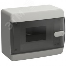 Корпус пластиковый навесной на 6 модулей ЩРН-П-6 IP41 UNION Compact черная прозрачная дверь