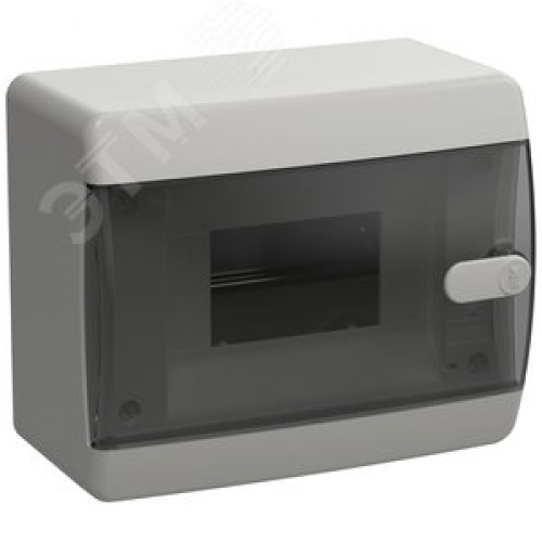 Корпус пластиковый навесной на 6 модулей ЩРН-П-6 IP41 UNION Compact черная прозрачная дверь