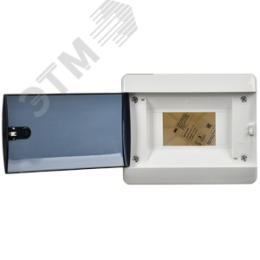 Корпус пластиковый навесной на 6 модулей ЩРН-П-6 IP41 UNION Compact черная прозрачная дверь